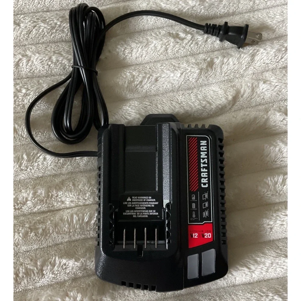 Craftsman CMCB100 V12 V20 Lithium Ion Battery Charger Type 1 Black Red 120V AC